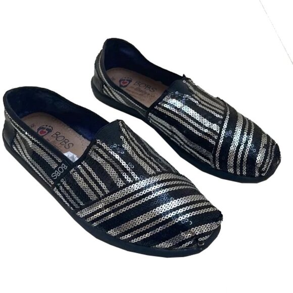 💜🤑 BOBS Sparkle Shoes Size 8W - Picture 1 of 10